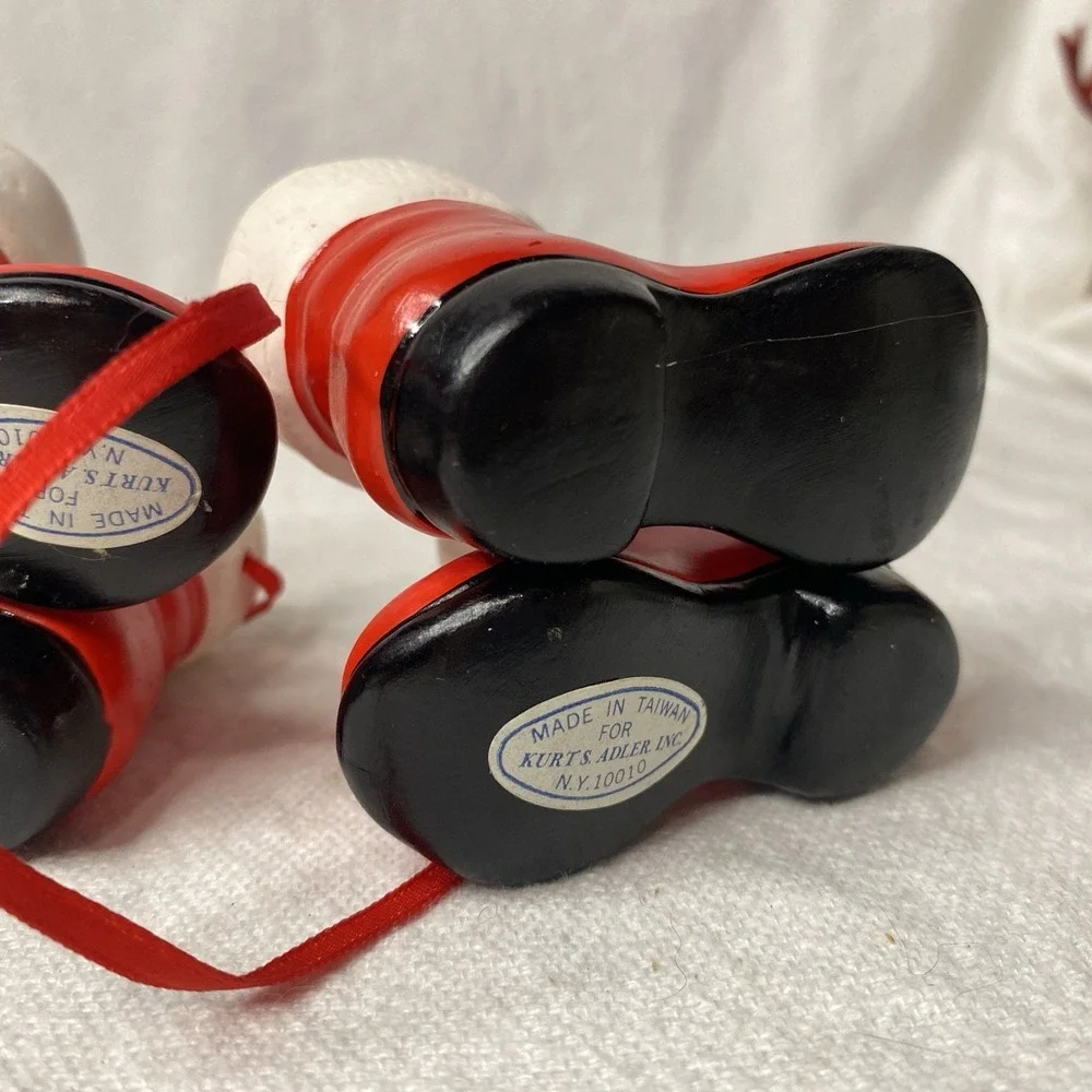 Set Of‎ 3 Kurt Adler Santa Boots Christmas Ornaments Please See Pictures